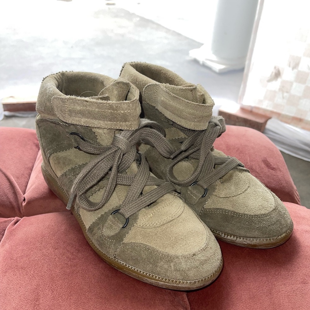 Isabel Marant Bobby Lace Up Wedge Sneakers